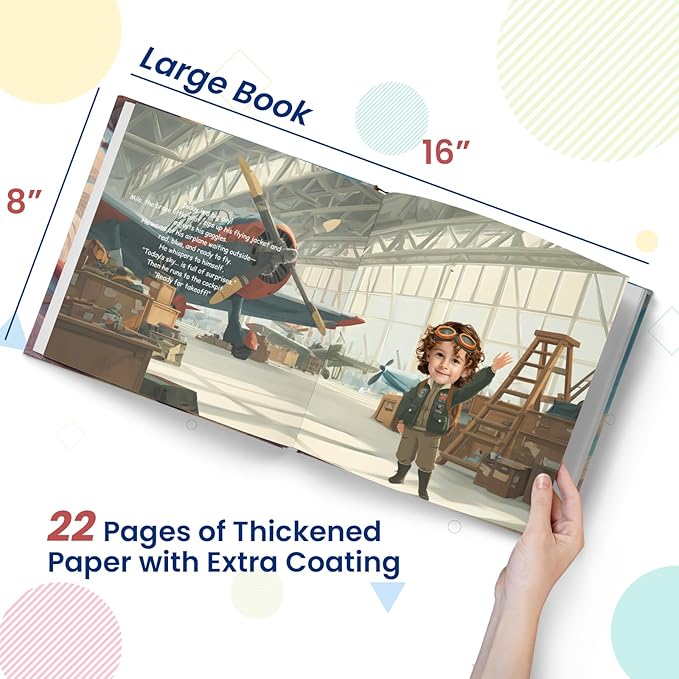 ELFINK Personalized Children Story Books - Captain's Sky Mission - Customized Name & Photo - Baby Gifts - Children Bedtime Story (Soft Cover)