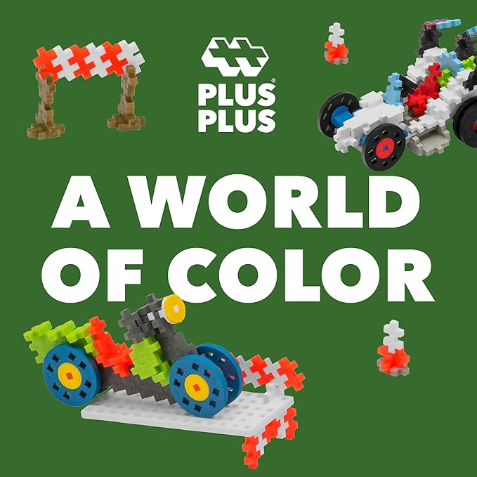 PLUS PLUS - Learn to Build Vehicles, 360 Pieces - Construction Building Stem / Steam Toy, Interlocking Mini Puzzle Blocks for Kids