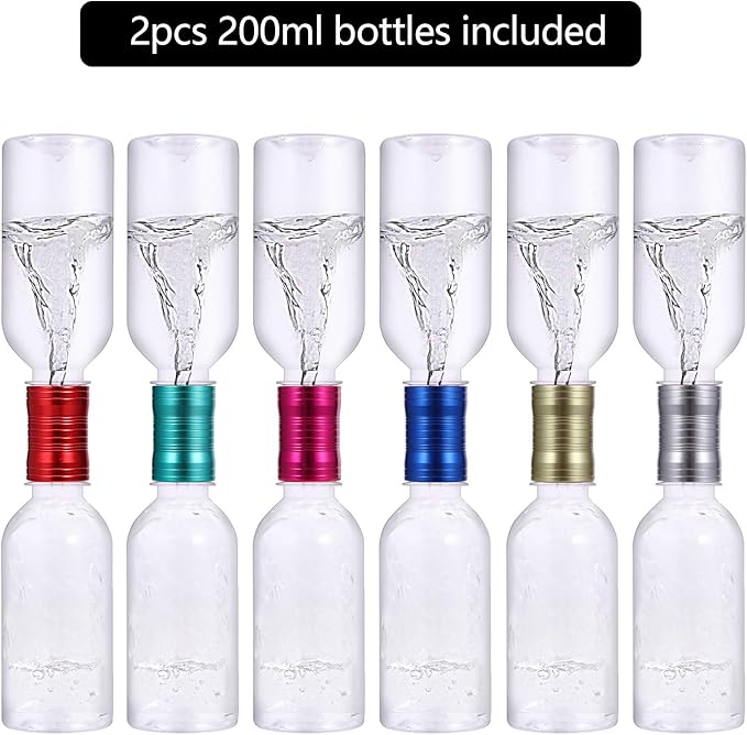 Tornado Maker, Weather Toys, Ultra-Light Aluminum Connecting Tube, Including 2 Empty Bottles, Watertight Tornado Toy, Suitable for Kids' Science Experiments (Golden)