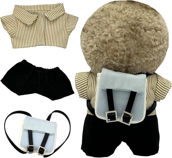 17cm Doll Clothes, Outfits Set for 17cm Doll, 3 Piece Set Backpack Clothing, Casual Adorable Dolls Clothes Accessories (No Doll)