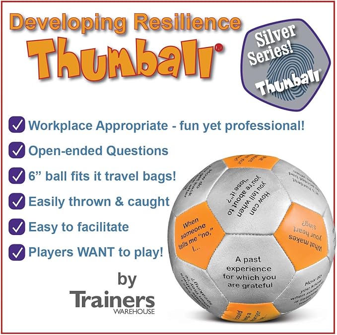 Trainers Warehouse 6" Thumball Collection, 32 Prompts for Conversation, Team Building, Relationship and Training