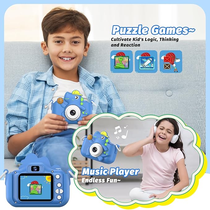 Kids Camera Toy, masterbee Children Age 3-12, Christmas/Birthday Gifts for Girls, 1080P HD Video, Gift for 3 4 5 6 7 8 9 10 11 12 Year Old Girl Blue