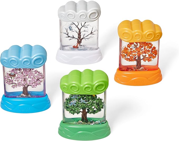 hand2mind Changing Seasons Sensory Tubes, Sensory Fidget Tubes, Learning Weather for Kids, Anxiety Calming Tools, Occupational Therapy Toys, Calm Down Corner Supplies (Set of 4) (95385)