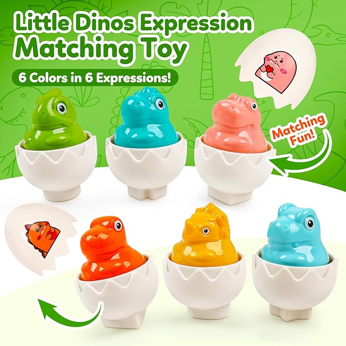 Dinosaur Toys,Egg Toy for Toddlers 1-3,Montessori Sensory Early Educational Learning Shape Matching & Sorting Games Fine Motor Toys Gifts for Boys Girls