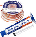 Solder Flux Paste And Solder Wick Braid, No Clean Soldering Flux(10cc) Soldering Remover Tool, 10ft Desoldering Wick Braid For Electronics Repair For Disassemble Electrical Components