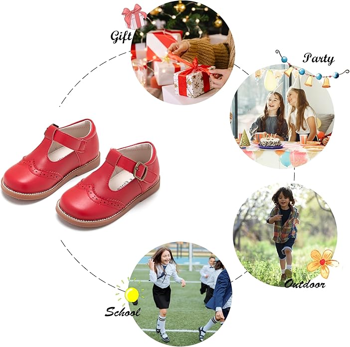 Felix & Flora Toddler Little Girl Mary Jane Dress Shoes - Ballet Flats for Girl Party School Shoes
