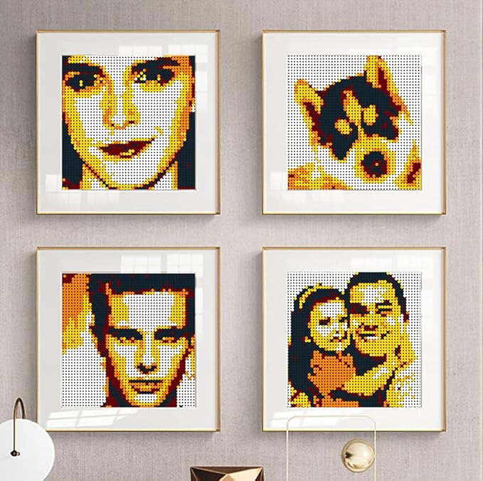 Amalia Personalized Mosaic Portrait Custom Building Kit Pixel Great Wall Art Decoration Customized Your Own Photo Picture-Energetic(L/15.1"x15.1")