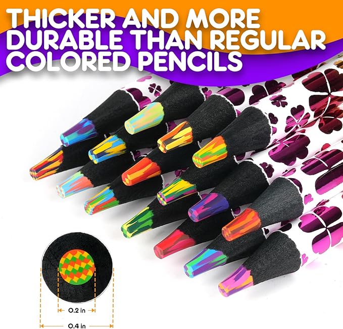 nsxsu Stocking Stuffers Art Supplies, 16 Rainbow Colored Pencils for Adults Kids, Teen Girl Gifts Trendy Stuff, Multicolored Cool Fun Pencil for Drawing Painting Sketch, School Supplies Party Favor