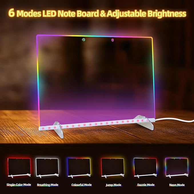 Led Drawing Board with 13 Lighting Effects, 13.7"X10" Doodle Glow LED Note Board, Gift Toy for Kids/Girls/Teens, Arts & Crafts for Girls and Boys with Fluorescent Pen 14 Colors