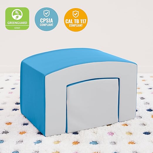 ECR4Kids SoftZone Junior Mix n' Match Tunnel and Bump, Beginner Playset, French Blue