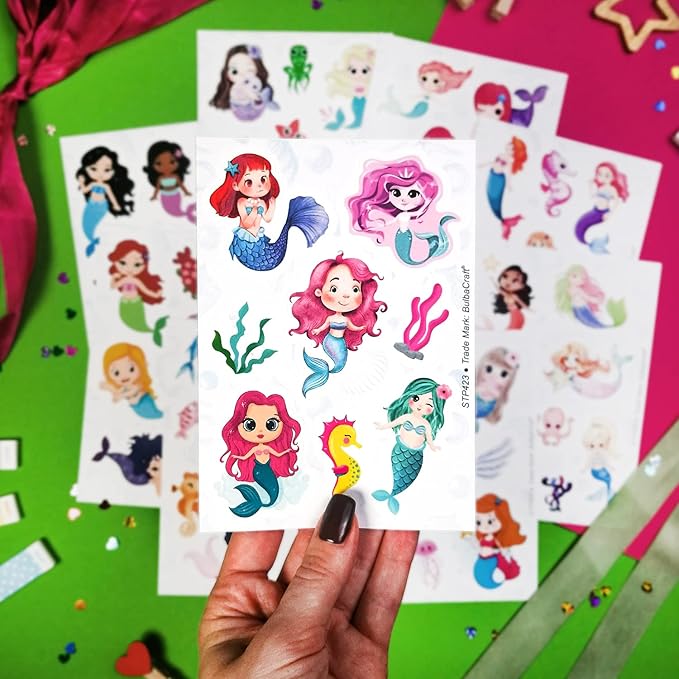 BulbaCraft Mermaid Stickers for Girls, Mermaid Decals for Laptop, Cups, Water Bottles, Gifts for Women & Men