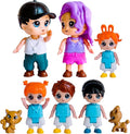 Dollhouse People, 8 Family People Figures and Pets Playset - Bendable Little People Figures - Perfect Figurines for Imaginative Fun and Dollhouse Play - Play Doll House Accessories Toys