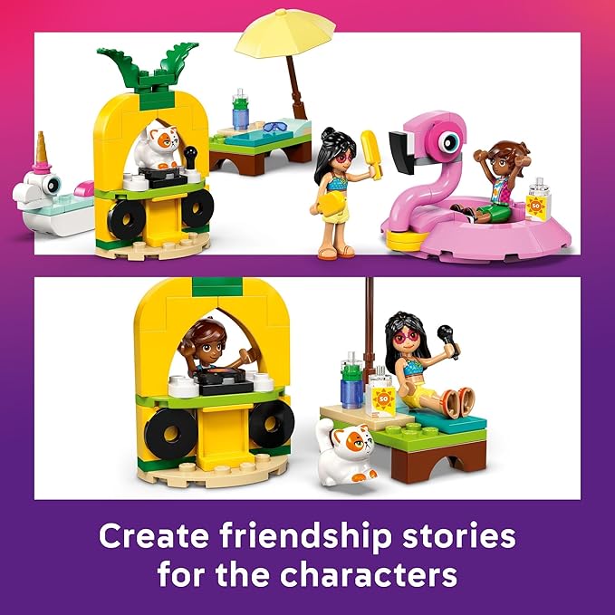 LEGO Friends Unicorn & Flamingo Pool Party Pretend Play Building Toy - Creative Storytelling Playset for Kids for Boys & Girls, Ages 5+ - Birthday Gift Idea for Kids - 42658