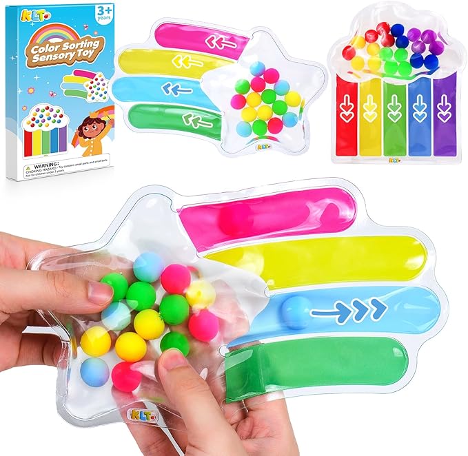 2 PCS Color Sorting Sensory Toys for Toddlers: Quiet Calm Down Corner Supplies for Kids - Fine Motor Matching Game for Preschool Learning Activities - Classroom Autism Sensory Products for Kids 3+