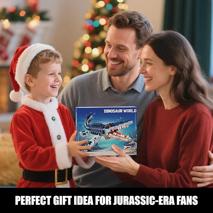 Mosasaurus Dinosaur Building Blocks Set, 805 PCS Dinosaur World Building Toy, Jurassic Ocean Animal Model Collection Toys for Home Decor, Birthday Gift for Adults Boys Age 8-12