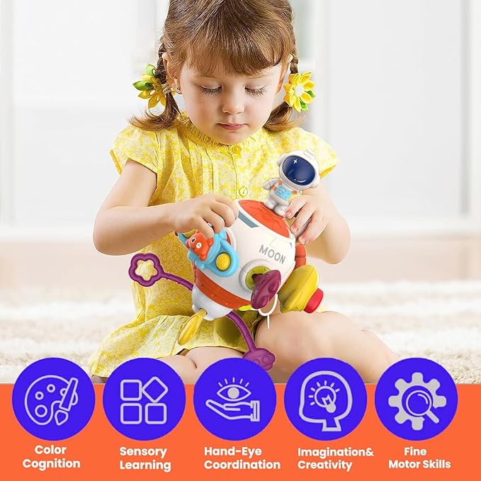 Busy Activity Cube Toys for Babies, Montessori Sensory Toys for toddlers1-3,Car seat, Baby Birthday Gift, boy and Girl Education and Learning Toy