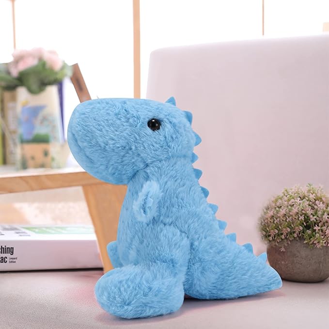 Blue Dinosaur Stuffed Animals for Boys, 9" Soft Stuffed Dinosaur Plush for Baby Shower, Cute T-rex Toy for Toddlers, Girls, Preschool, Party Decoration, Birthday Xmas Gifts for Grandkids