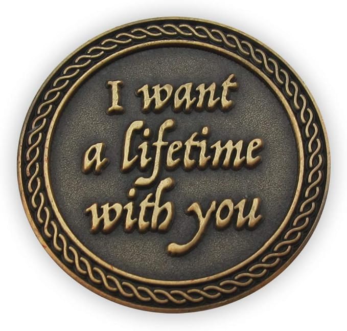 Bulk Set of 3 Romantic Love Expression Coins, I Adore You, I Want a Lifetime with You, Anniversary Pocket Tokens for Date Night, Love Gift for Men & Women, from Him or Her