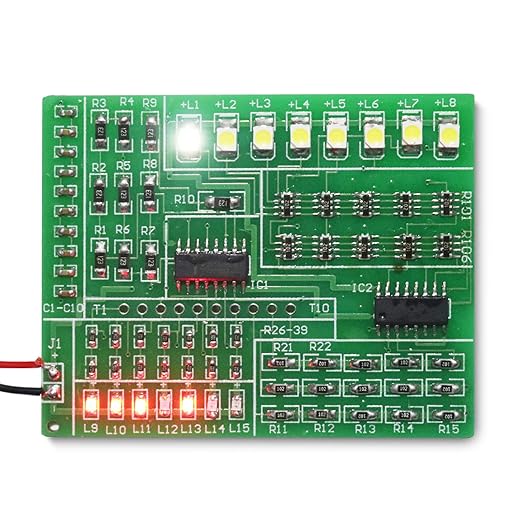 SMD Soldering Practice Kit DIY 15-Way RGB Flash LED Autocontrol SMT Electronics Projects Learn How to Soder(0315CD4)