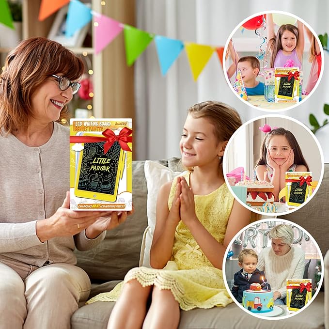 Toddler Toys for 3-6 Years Old Girls Boys, LCD Writing Tablet 8.5 Inch Doodle Board, Electronic Drawing Tablet, Drawing Pads,Travel Gifts for Kids Age 3 4 5 6 7 Year Old Girls Boys (Yellow)
