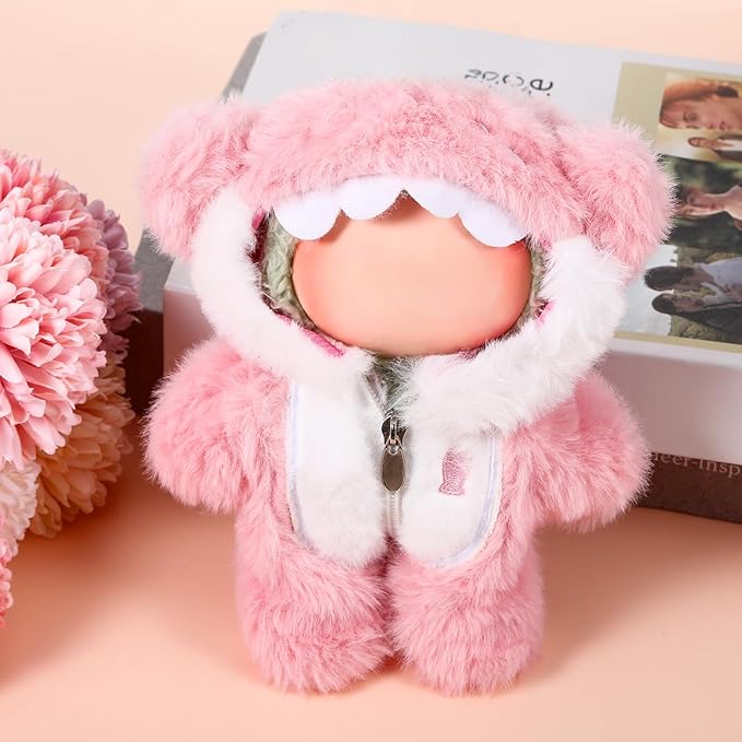 17cm Doll Clothes,Outfits for Clothes Set,Plush Shark Outfit and Clothes Accessories for 6.7 Inches Doll Clothes,Faking Animal Outfit Jumpsuit,Cute Dress Up Clothes Accessories for Dolls