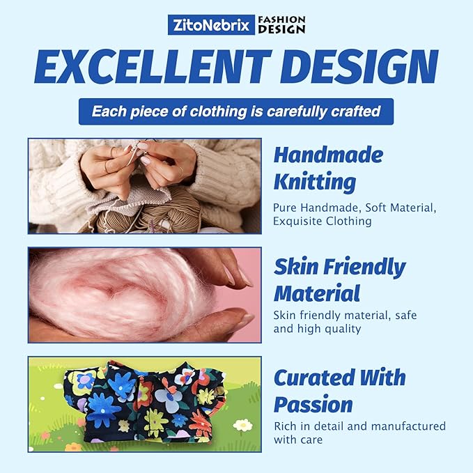 4-Piece Clothes - Cloth for Dolls Outfit, Shirt + Trousers + Headwear + Camera, No Doll