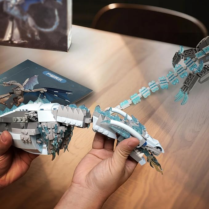 Ideas Ice Dragon Building Set，Compatible with Mainstream Brands Adults Collectible MOC Dragon Model STEM Toy for GOT Fans Home Decor,Creative Gift for Kids Boys & Girls 8-16 (1019 PCS)