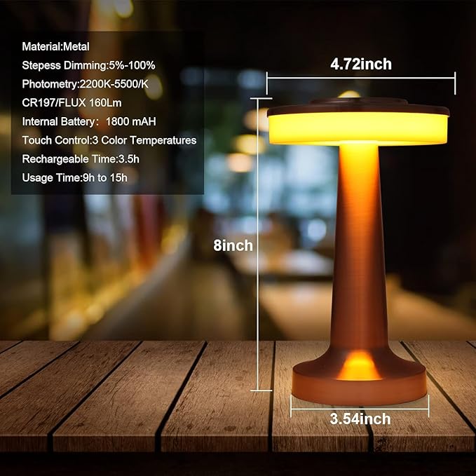 Table Lamp Desk Lamp, Table Sensor Control Beside Lamps, Kids Night Light with Stepless Dimming & Charging Completed Tip Light & 3 Colors Changing
