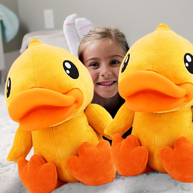 BDUCK+ Plush Toy Baby Doll Stuffed Animal 22 Inches, 56 cm [Skin-Friendly & Comfortable] Unique 3D Duckbill Design, Plush Kids Toys Gift for Boys and Girls of All Ages