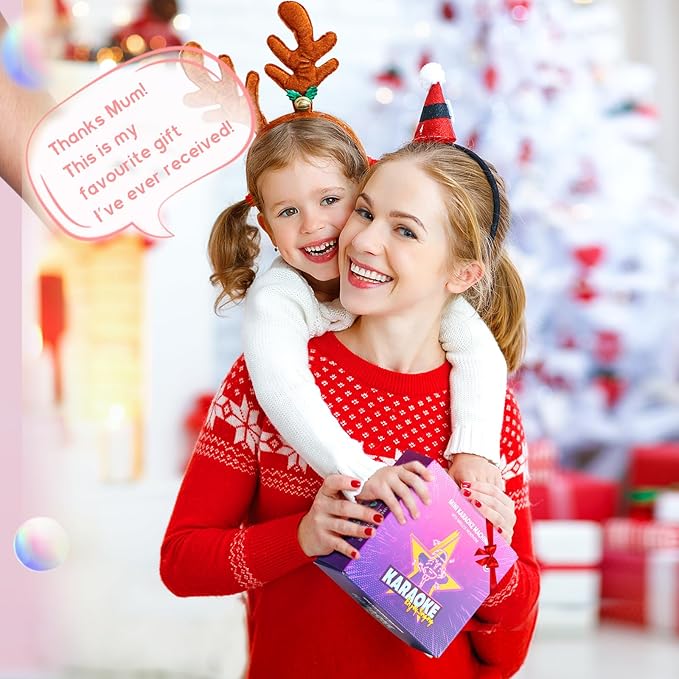 Mini Karaoke Machine for Kids Adults, Portable Bluetooth Speaker with 2 Wireless Microphones, TOP Birthday Gifts Toys for Girls Ages 3, 4, 5, 6, 7, 8, 9,10,11,12+ Years Old Toddler (Lightpink)