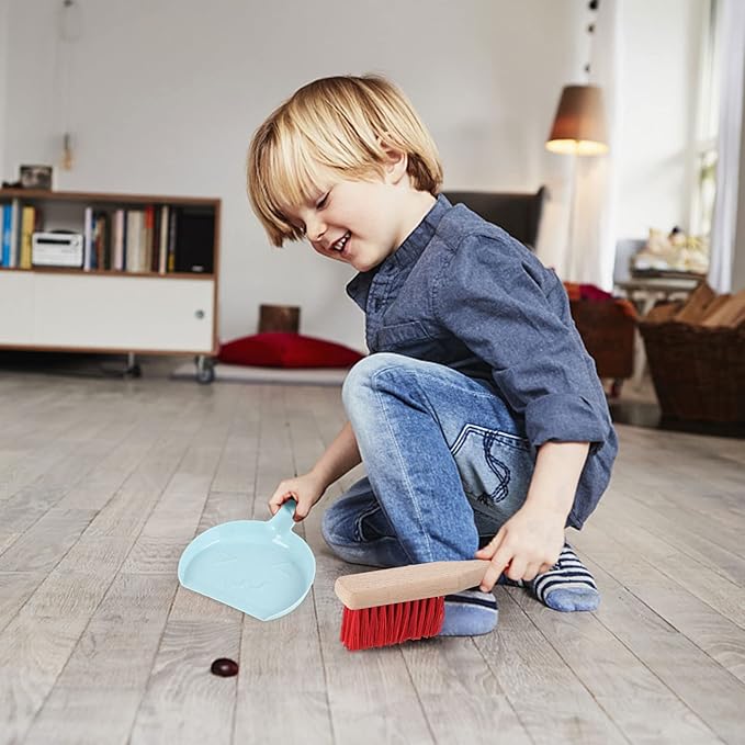 Kids Cleaning Set Toys 7 Piece Cleaning Toys for Toddlers Pretend Play Cleaning Tools for Kids Wooden Detachable Housekeeping Broom Dustpan Duster Brush Mop