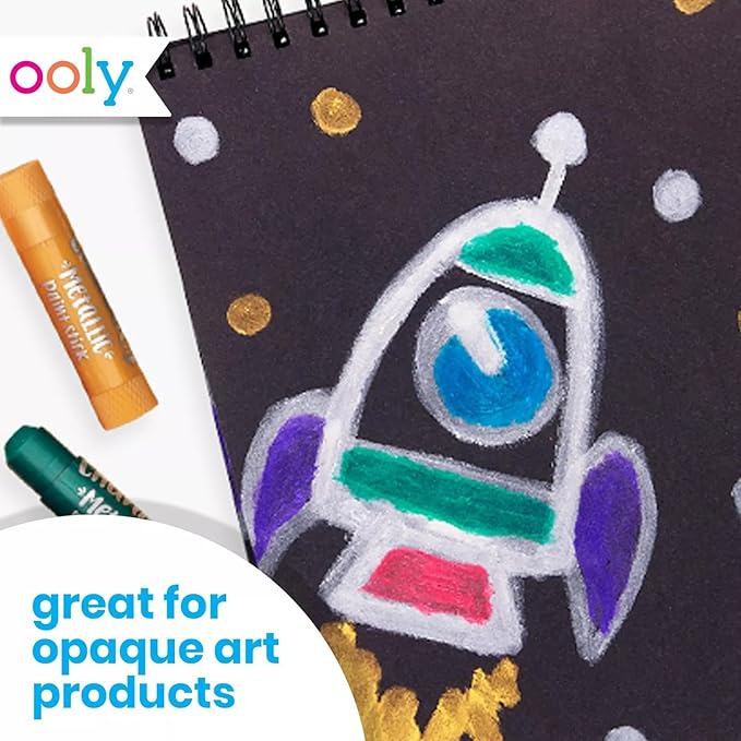 OOLY DIY Cover Large Sketchbook, 8 x 10.5 Inches Black Paper Sketchbook Drawing Book for Kids, Artists Drawing Pad for Gel Pens and White Pencils