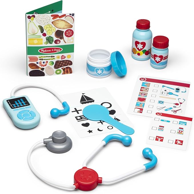 Melissa & Doug Get Well Doctor Kit, 25-Piece Toddler Doctor Play Set, Realistic Pretend Play Toys & Accessories, Preschool Toys for Girls & Boys Ages 3+