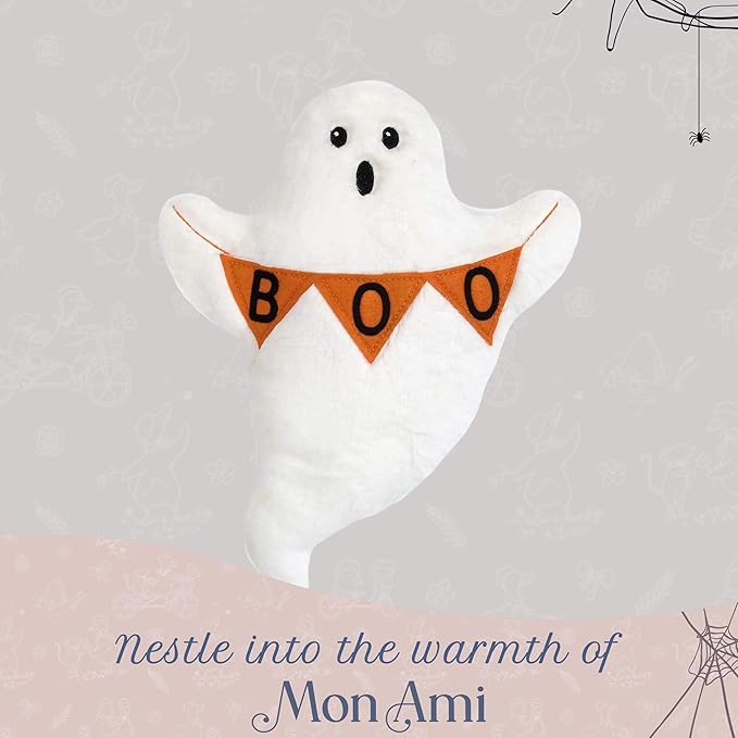 MON AMI Happy Ghost Plushie | 14 inches Premium Boo Ghost Toy | Soft Halloween Plush for All Ages | Cute Trick-or-Treat Gift & Halloween Decoration