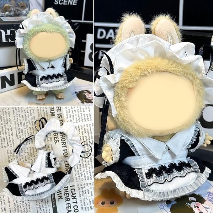 17cm Doll Clothes Set & Outfit - Cuddly Fashion Dresses with Accessories, Luxury Chic Doll Clothing & Plush Pullover Hoodie Doll Clothing DIY ,Just Clothes
