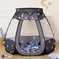 Pop Up Play Tent with Star Light：Neutral Toy for Boy Girl Birthday Gifts, Portable Ball Pit with Outdoor Carry Bag, Collapsible Kids Tent for Toddler Indoor Activity Playhouse,NO Balls(Black)