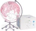 Decorative 8" Pink Earth Globe with Stand – Rotating Desktop Map for Kids, Educational World Globe with Detailed Map for Home, Office, and Classroom