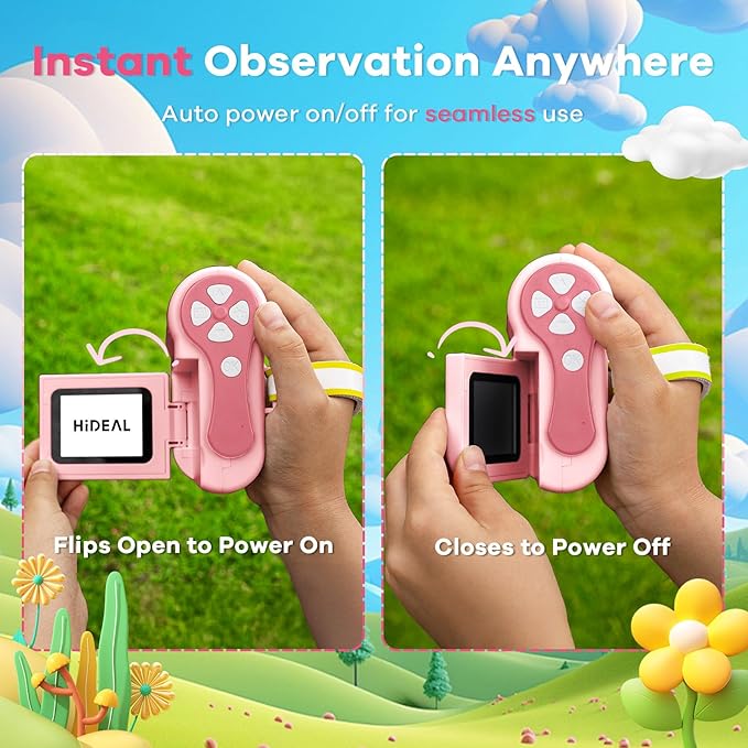 HP60 IPS Microscope for Kids: [Auto On & Off] [3-in-1] 2" Portable Handheld Microscope Miniscope, Pocket Mini Scope Educational Science Kit, Christmas Birthday Gifts for Kids, PC View, Pink