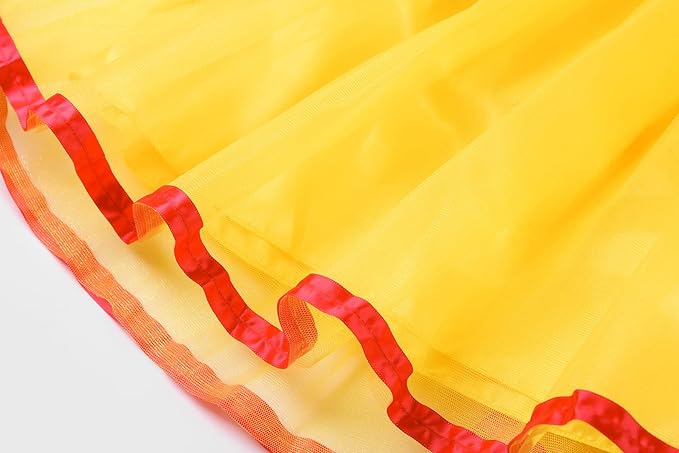 ReliBeauty Girls Elastic Waist Backless Princess Dress Costume with Accessories, Yellow,130