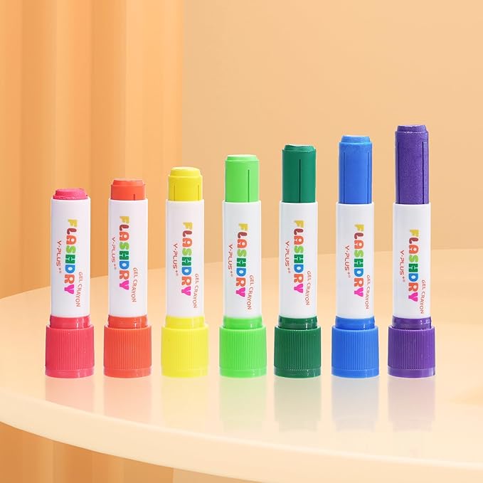 Flashdry Paint Sticks for Kids, 24 Colors Tempera Paint Set for Toddler, Non-toxic Washable Coloring Art Supplies for Ages 2-4 3-5 4-8