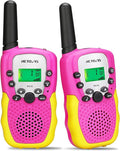 Retevis RA18 Kids Walkie Talkies, Walkie Talkie Toys for 6-12 Year Old Girls Boys, 22 CH, Long Range, Built-in Flashlight, Girls Birthday Gifts,Outdoor Garden Camping Family Trip(Pink 2 Pack)