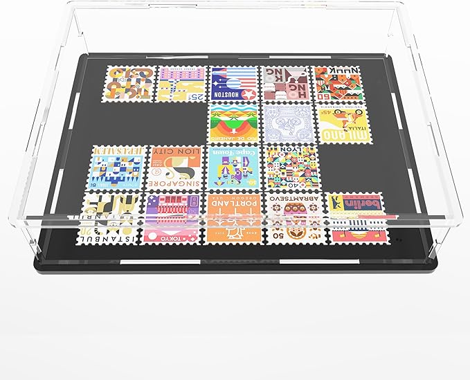 Display Case for Book & Stamps, Flat Acrylic Box for showcaseing Coins, Cards, Photos, Album, Jewellery, Books and Collectibles 14.5 (L) × 11 (W) × 4 (H) inch