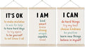 Inspirational Classroom Wall Art Poster Hanger Frame 12x16 Inch Set of 3, Positive Affirmations for Kids, Motivational Canvas Pictures Prints Framed Wall Decor for Classroom Kids Room Playroom