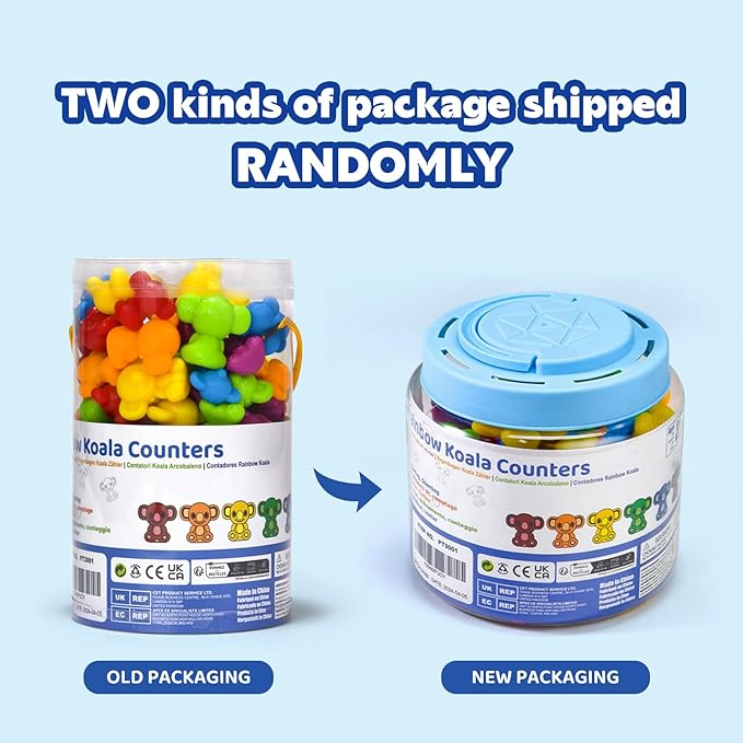 Counting Toys for Toddlers, 60 Rainbow Koala Counters w/Sorting Bowls, Color Sorting, Counting & Math Manipulatives, Preschool Homeschool & Classroom Early Learning Supplies