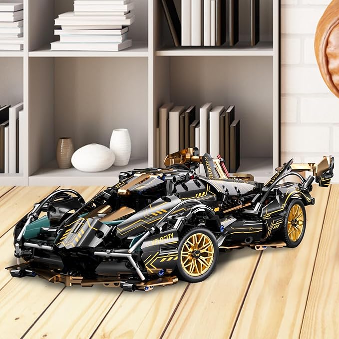 Sport Car Building Block Sets for Adults,Race Car with LED Lights Collectible 1:14 Model Scale Engineering Toy Birthday Gifts for Men Teens Boys 8+ 8-12 12-16 12 13 14