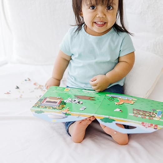 Melissa & Doug Puffy Sticker Play Set – On The Farm, 52 Reusable Stickers with 2 Fold-Out Scenes, Restickable Animal Arts and Crafts Activity Book for Kids Ages 4+ - FSC Certified