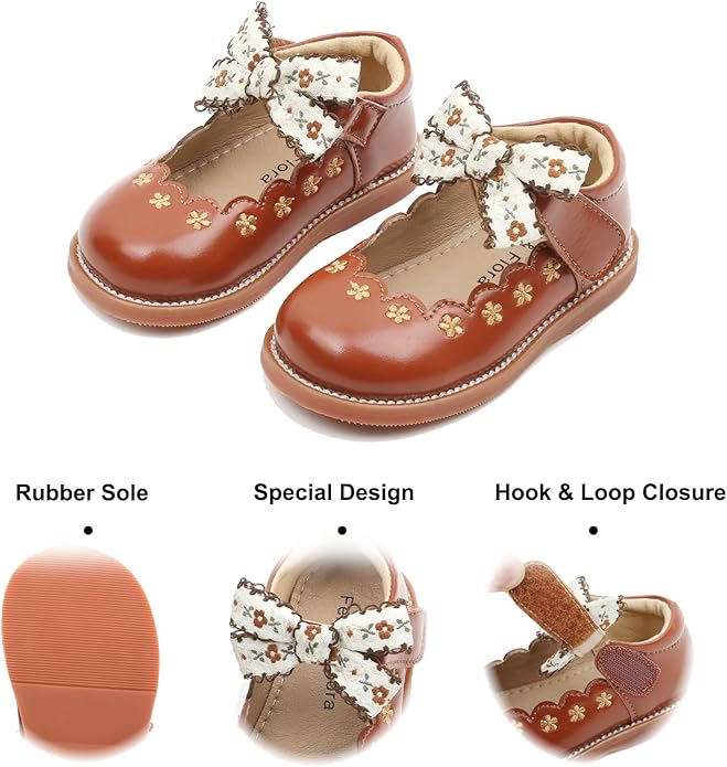 Felix & Flora Toddler Little Girl Mary Jane Dress Shoes - Ballet Flats for Girl Party School Shoes