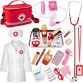 Doctor Kit for Kids, 34 Pcs Kids Doctor Playset Kit for Toddlers 3-5 with Medical Storage Bag & Real Stethoscope, Fun Role Playing Game, Doctor Play for Toddlers Kids Boys Girls Ages 3+