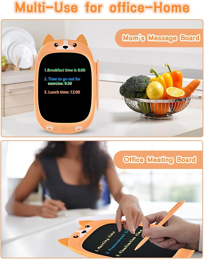 Toddler Kids Toys Gifts - 10 Inch LCD Writing Tablet Doodle Board, Colorful Drawing Tablet Pad, Kids Games Christmas Birthday Dogs Toys for 3 4 5 6 7 Years Old Girls Boys(Yellow)