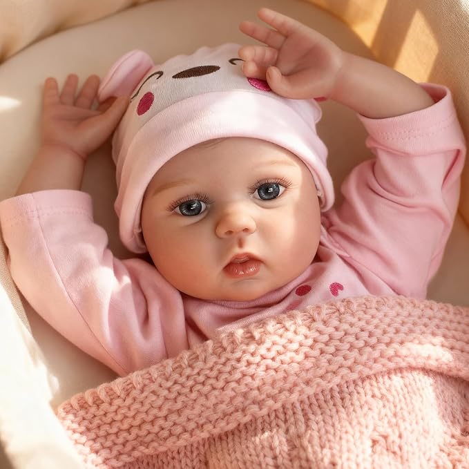 CHAREX Lifelike Reborn Baby Dolls - 22 Inch Realistic Newborn Baby Doll Soft Body Real Life Baby Dolls Girl with Accessories Gifts for Kids Age 3 + & Collection
